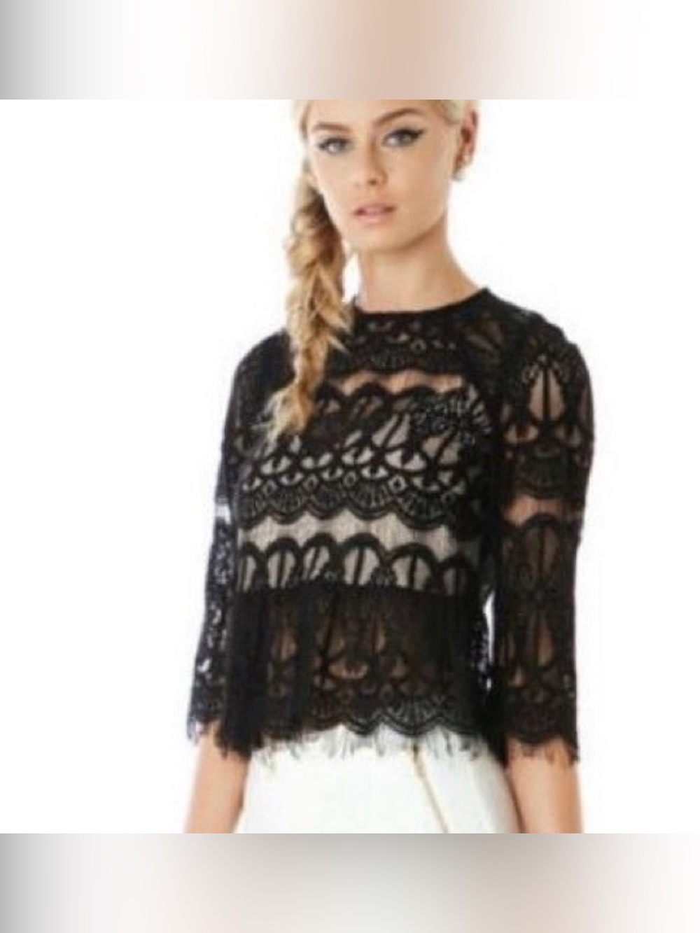ELLIATT black lace crop column top NWT $175